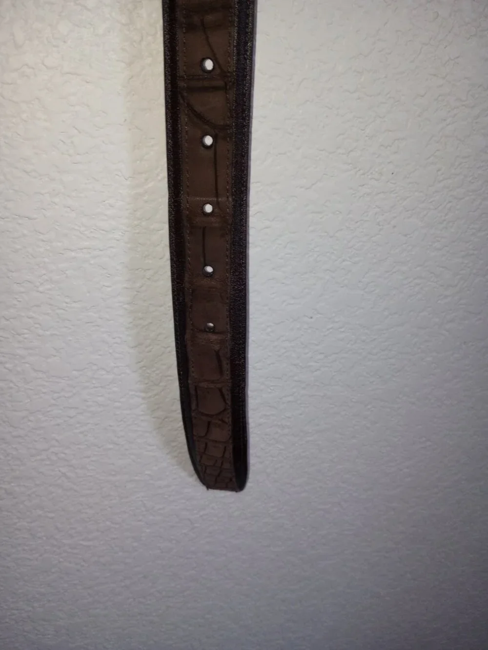 Men's Torino Elite Sueded Nile Crocodile Brown Belt Size 38 Brass Buckle USA